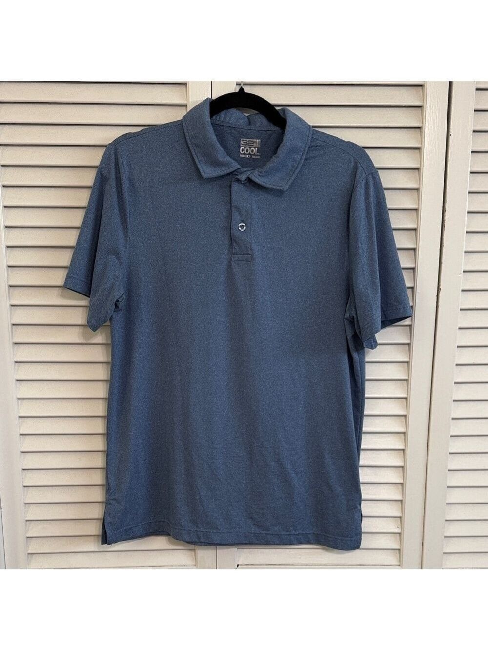 32 Degrees Men's Heathered Blue Performance Polo